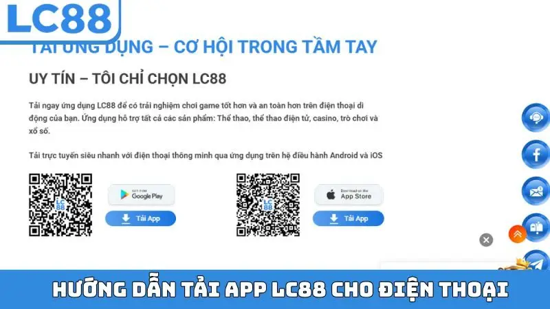 Hướng dẫn tải app LC88 cho điện thoại